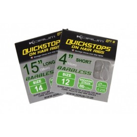 Korum 4" QuickStops on Hair Rigs Barbless 4"