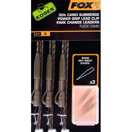 Fox Submerge Camo Power Grip Lead Clip Kwik Change 40lb Kit x3
