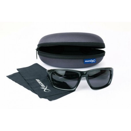 Matrix Casual Trans Black Polarised Sunglasses Grey Lens