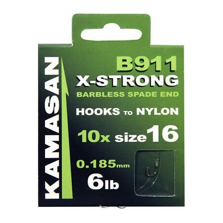 Kamasan B911 x Spade Barbless Hooks To Nylon 12"
