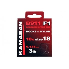 B911 F1 Spade Barbless 12" Hooks To Nylon