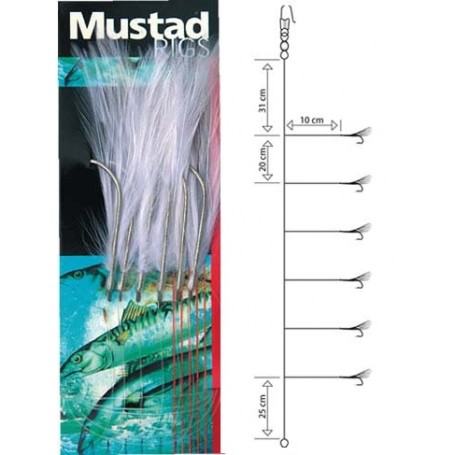Mustad Mackeral Feather White