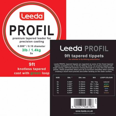 Leeda Profil Tapered Cast Leader 5x Green