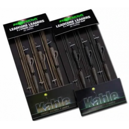Korda Leadcore Leaders 3 x Hybrid Lead Clip QC Swivel
