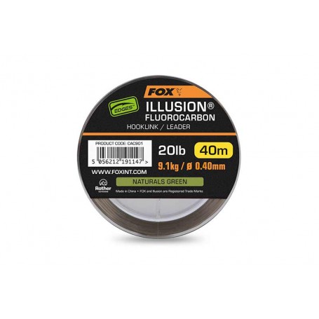 Fox Edges Illusion Fluorocarbon 20lb 9.1kg (0.40mm) x 40m - Naturals Green