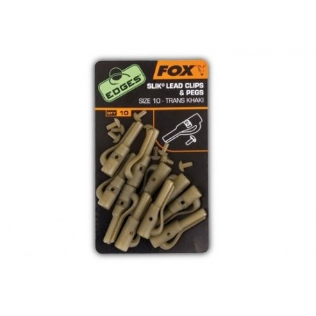 Fox Edges Slik Lead Clip + Pegs Size 10 Khaki