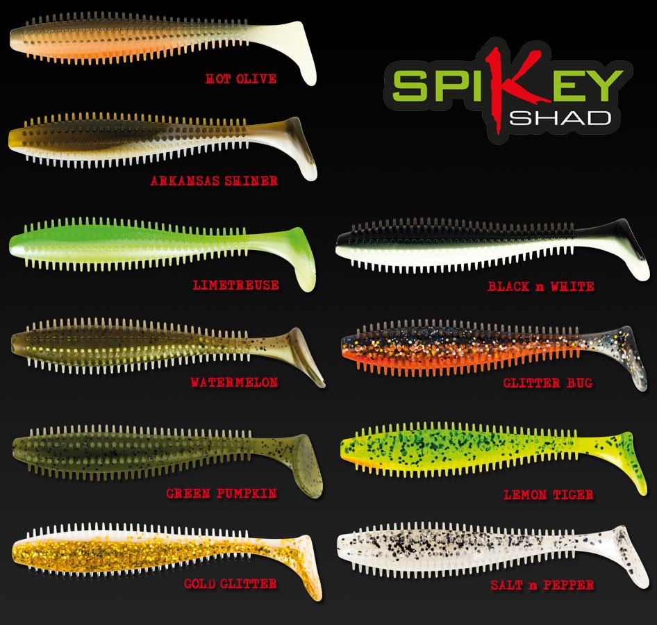 5 per pack FOX Rage Spikey Shads 9cm Mixed Colours NSL833 